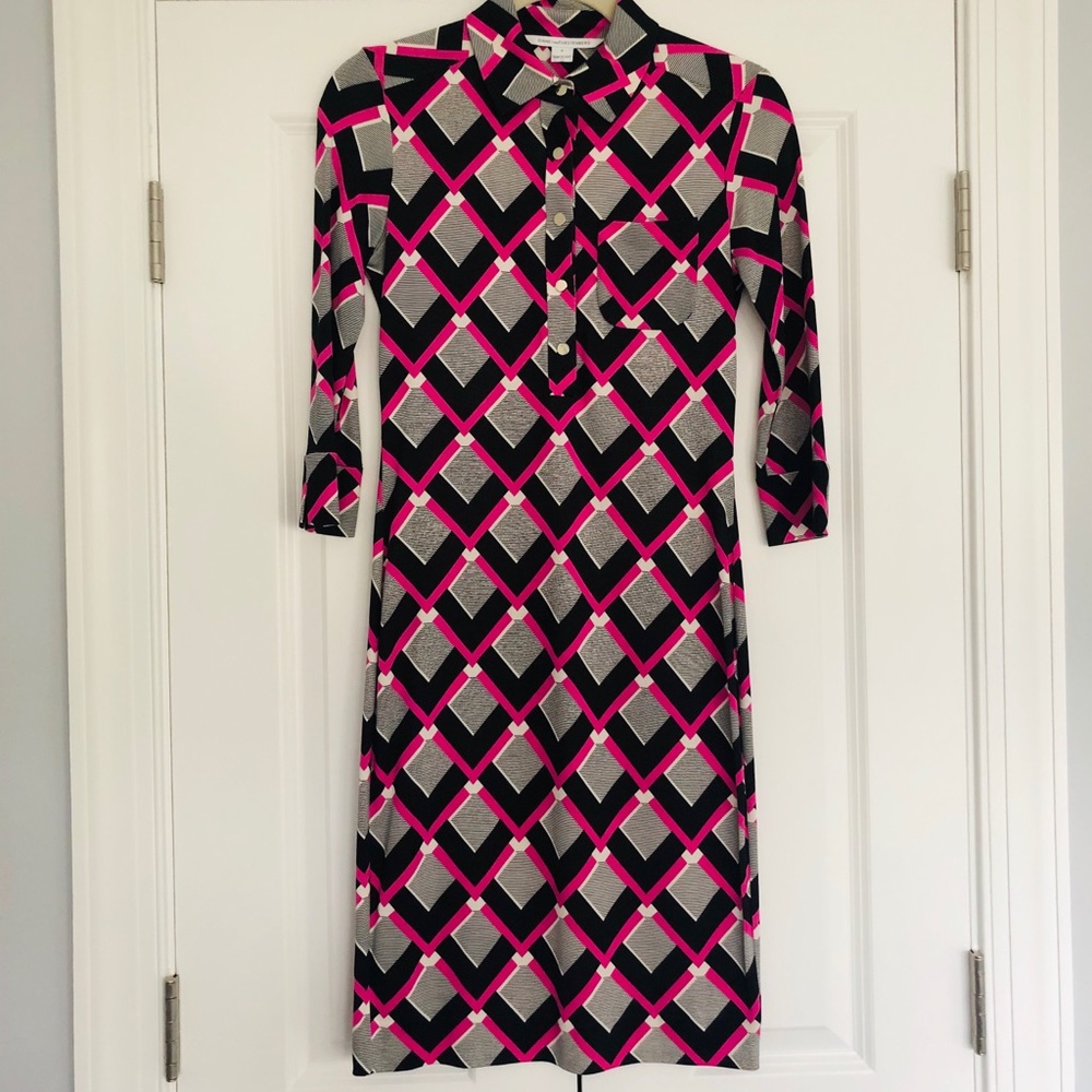 DVF silk jersey dress in size 0